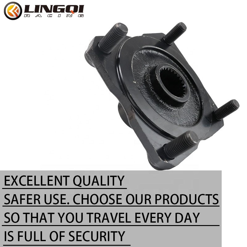 LING QI 3 Studs 4 Hole Rear Axle Brake Disc Sprocket Hub 17T 23T 24T 32T For Karting Electric Quad Bike Four-Wheel