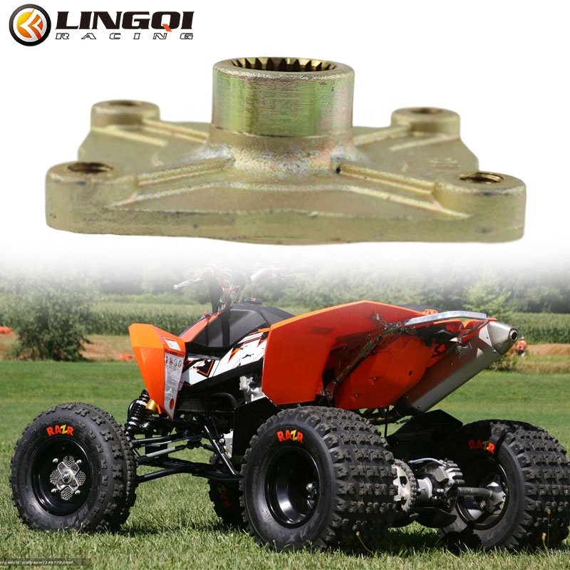 LING QI 3 Studs 4 Hole Rear Axle Brake Disc Sprocket Hub 17T 23T 24T 32T For Karting Electric Quad Bike Four-Wheel