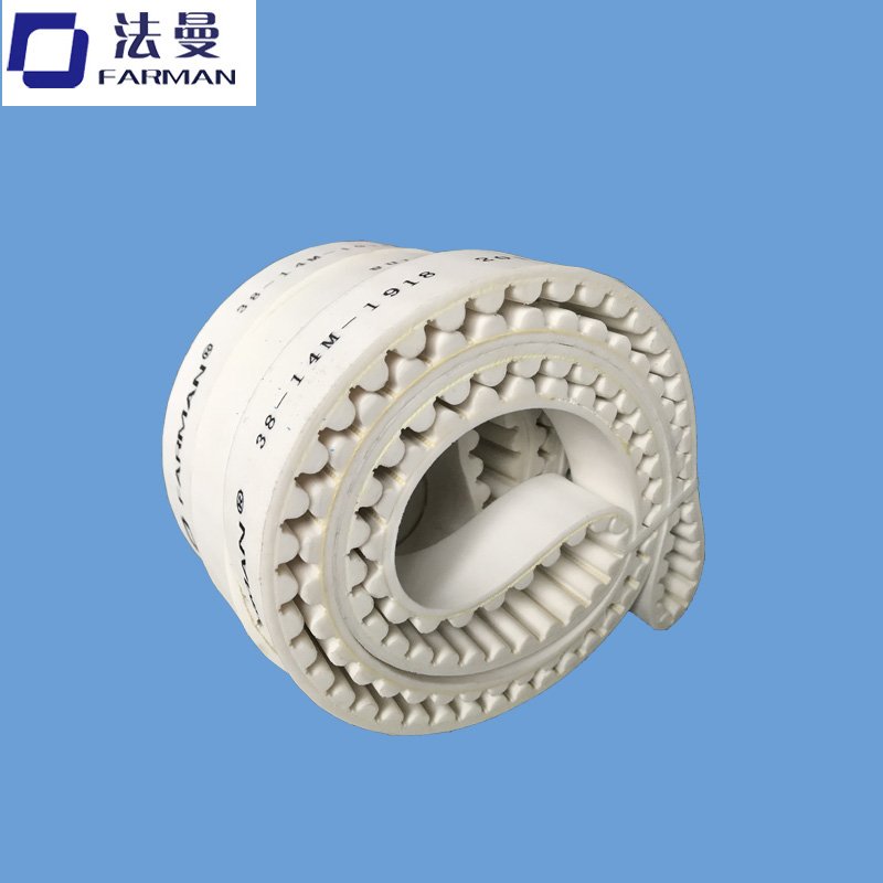 White Color industrial endless Pu timing belt in transmission belt from China