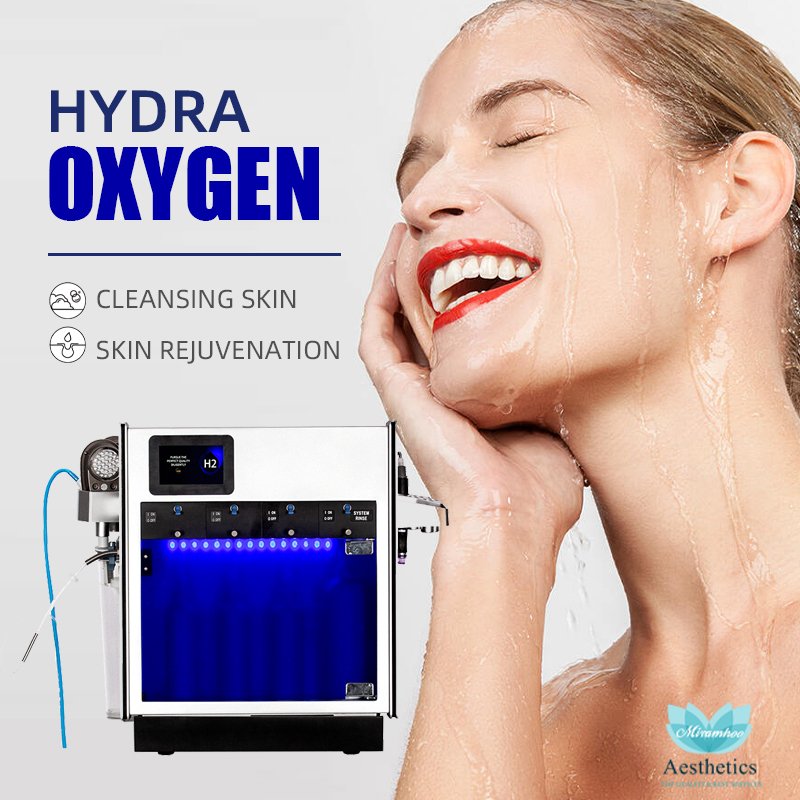 2024 Hydrodermabrasion Aqua Peeling Facial Machine Deep Cleaning Oxygene Jet Small Bubbles ABS Beauty Salon Equipment with Stand