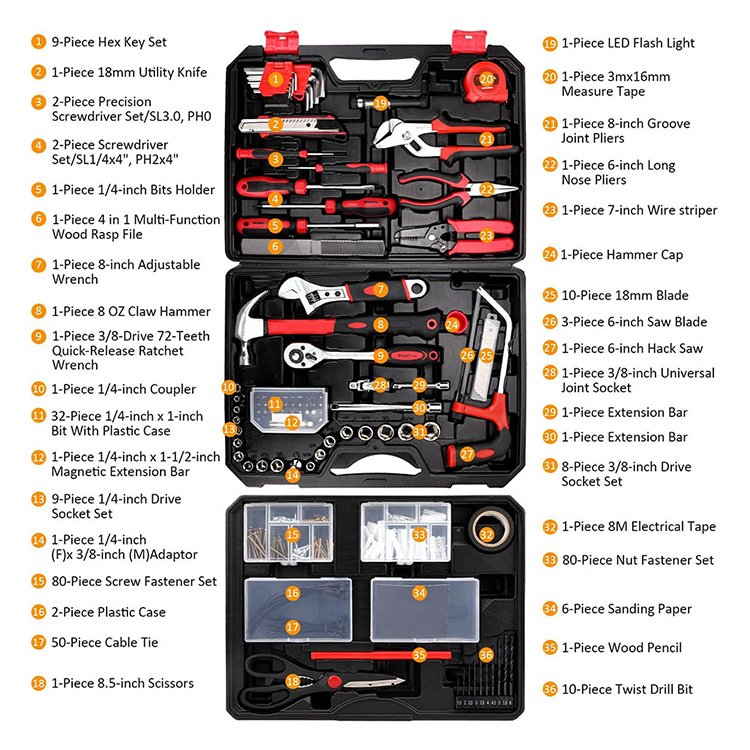 Ifixpro Screwdriver Tool Kit Set Household Tool Set 325 Pcs Portable Complete Household Tool Kit