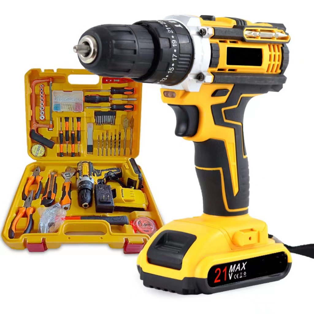 high quality 21v cordless power wireless drill electric drill machine mini electric drill electric tool set