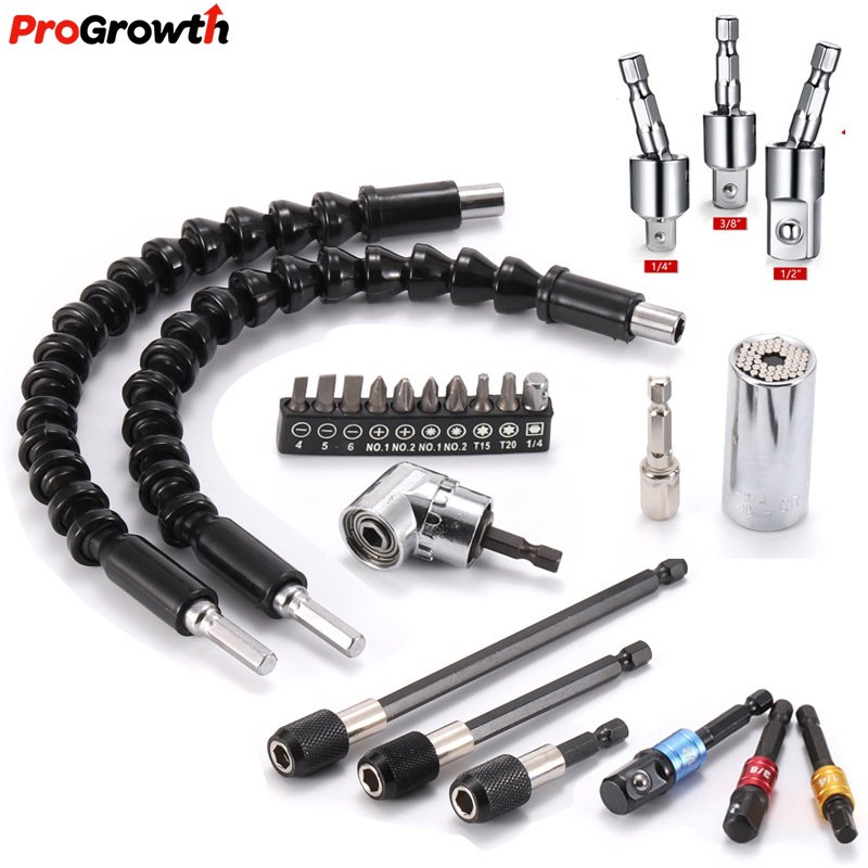 Sleeve Quick Change Set Hardware Tools Accessories Power Drills Kit Universal Flexible Shaft AD Connecting Rod Right Angle Sets
