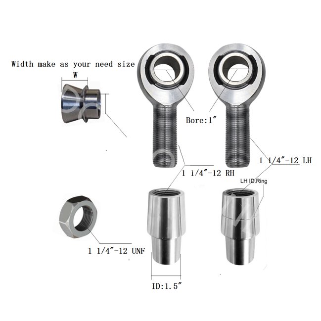 ROD ENDS chromoly heim joints with kits 5/8 3/4 7/8 11/4