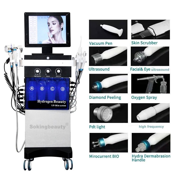 14 in 1 Hidrodermoabrasion Hydra Hidra Hidro Facial Multifunctional Oxygen Facial Beauty Machine