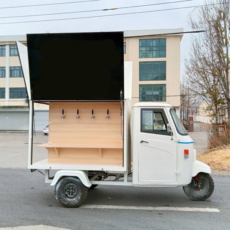 Fast Food Tricycle Electric Catering Cart Hot Dog Ice Cream Cookies Pizza Piaggio Mobile Snack Truck for Sale