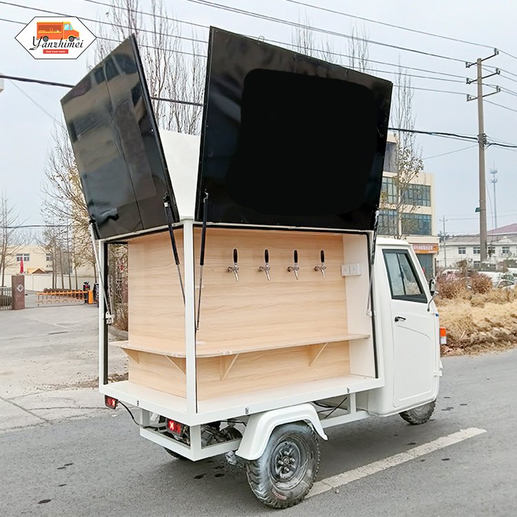 Fast Food Tricycle Electric Catering Cart Hot Dog Ice Cream Cookies Pizza Piaggio Mobile Snack Truck for Sale