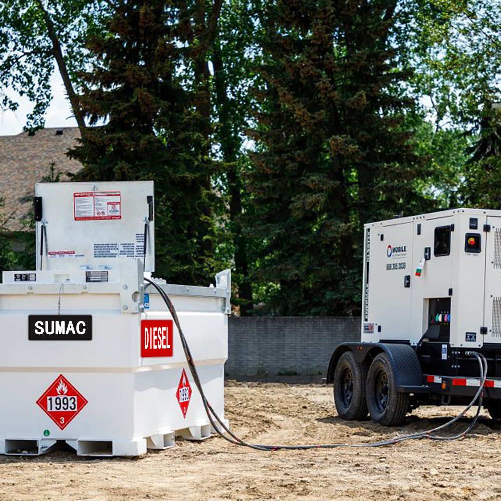 Sumac 243 Gallon Steel Diesel Fuel Storage Tank With 12V 15 GPM Pump and Fuel Gauge