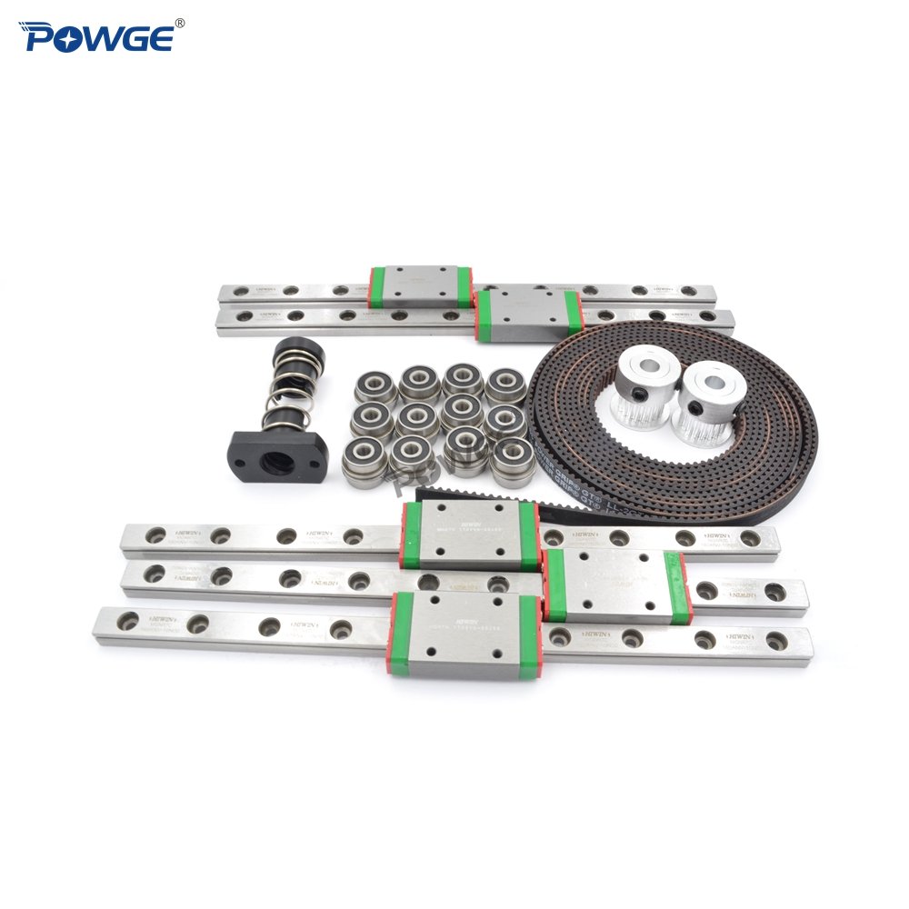POWGE VORON 0.1 Motion Set GT2 LL-2GT RF Open Belt 2GT 20Teeth Pulley F623-RS Bearing MGN7H Linear Rail T8 Flange Nut 8mm lead