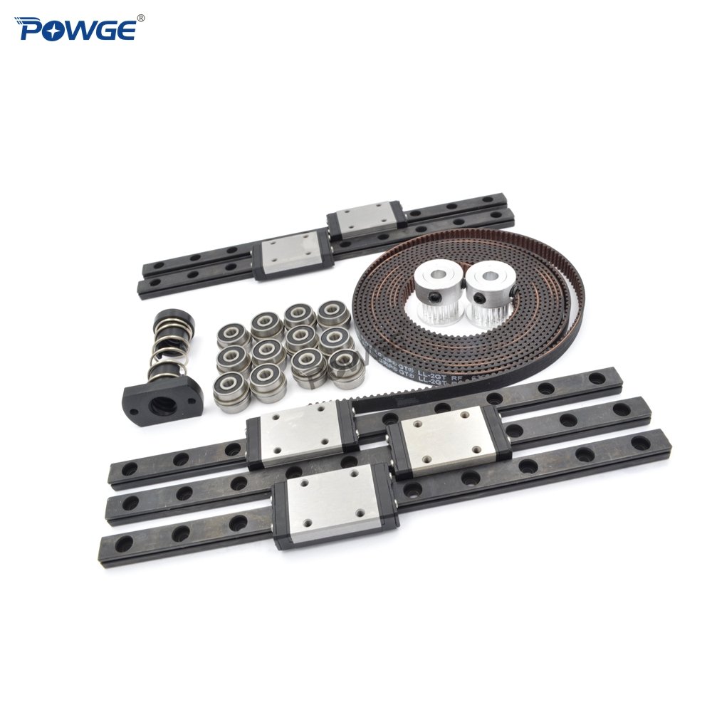 POWGE VORON 0.1 Motion Set GT2 LL-2GT RF Open Belt 2GT 20Teeth Pulley F623-RS Bearing MGN7H Linear Rail T8 Flange Nut 8mm lead