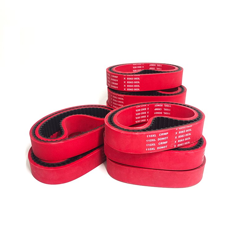 Rubber Timing Belt Coated Red Rubber High Quality Industry Transmission Belt