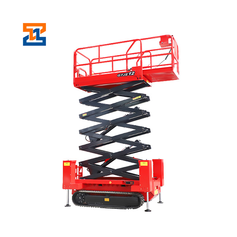 12M Electric Hydraulic Self-Propelled Man Lift Platform Crawler Type Indoor Scissor Lift 12M