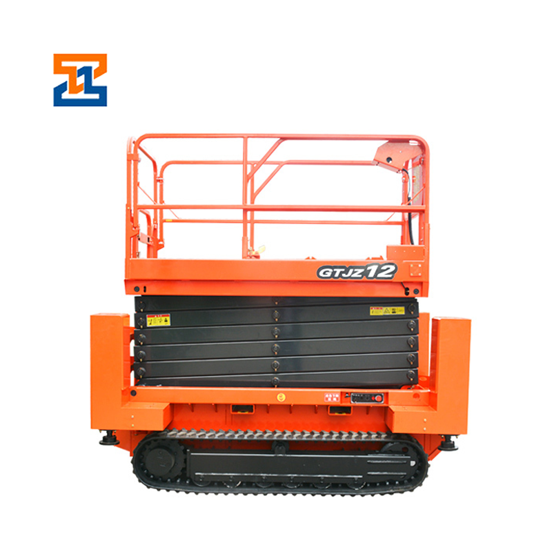 12M Electric Hydraulic Self-Propelled Man Lift Platform Crawler Type Indoor Scissor Lift 12M