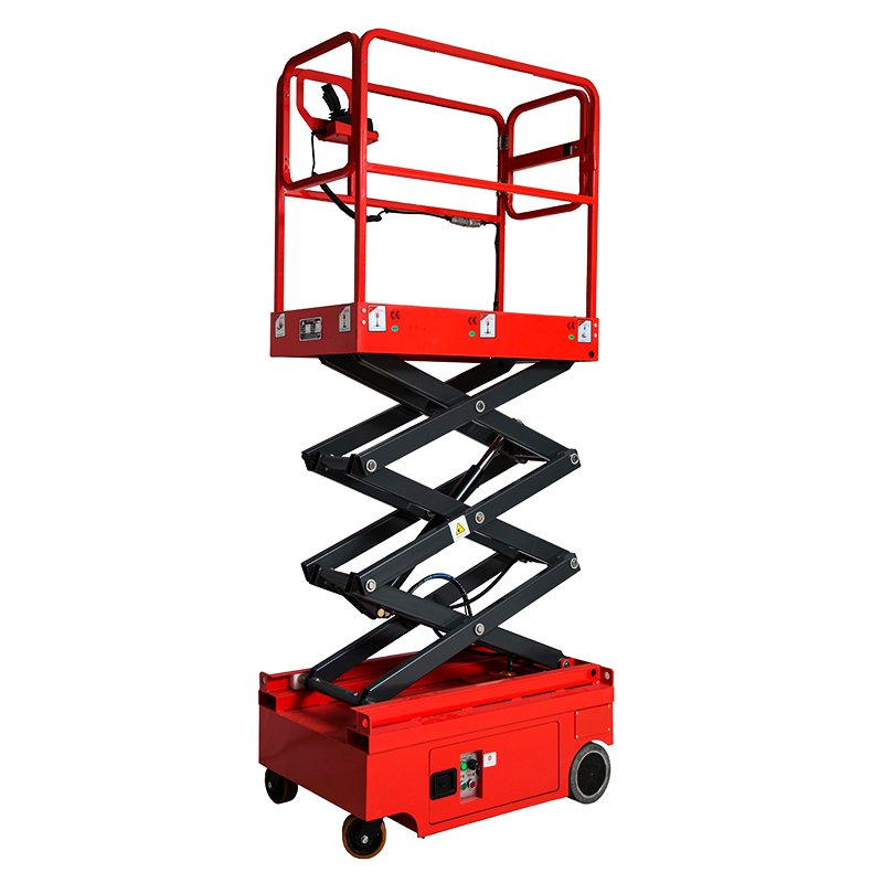 Mini Body Easy Operation Machines 300kg Battery Power Man Driven Scissor Lifter