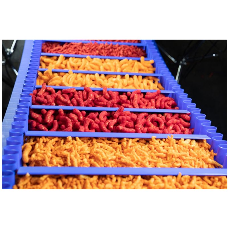 Factory Customized L-Shaped Baffle Anti-Bacterial Hydrolysis Resistant Snack Food Potatoes Chips Biscuit Sweet Conveyor Belts