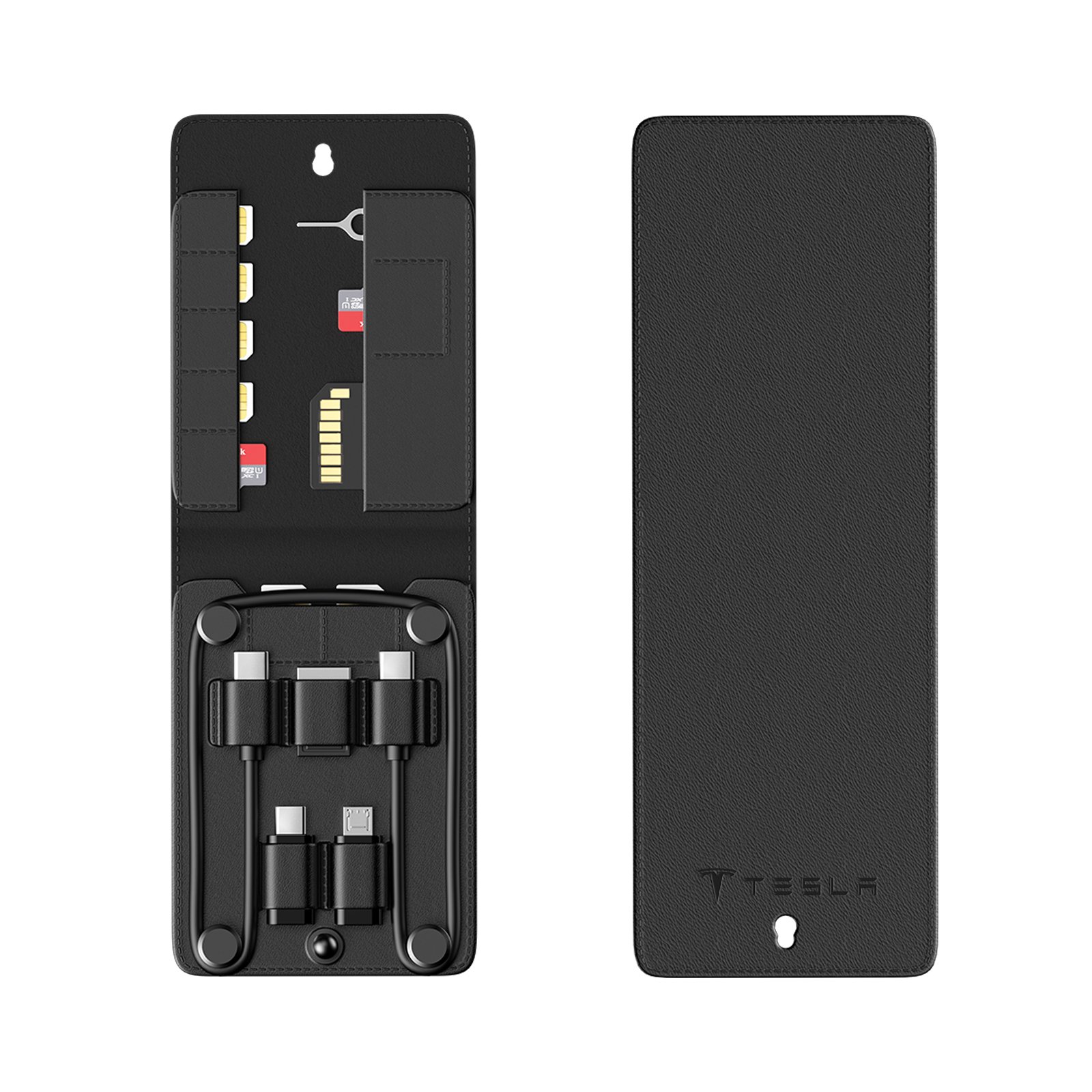 Promotional Gift Luxury Leather Multi-Type Charging Line Convertor USB Adapter Tool Kit Contains Sim Card Slot Tray Eject Pin