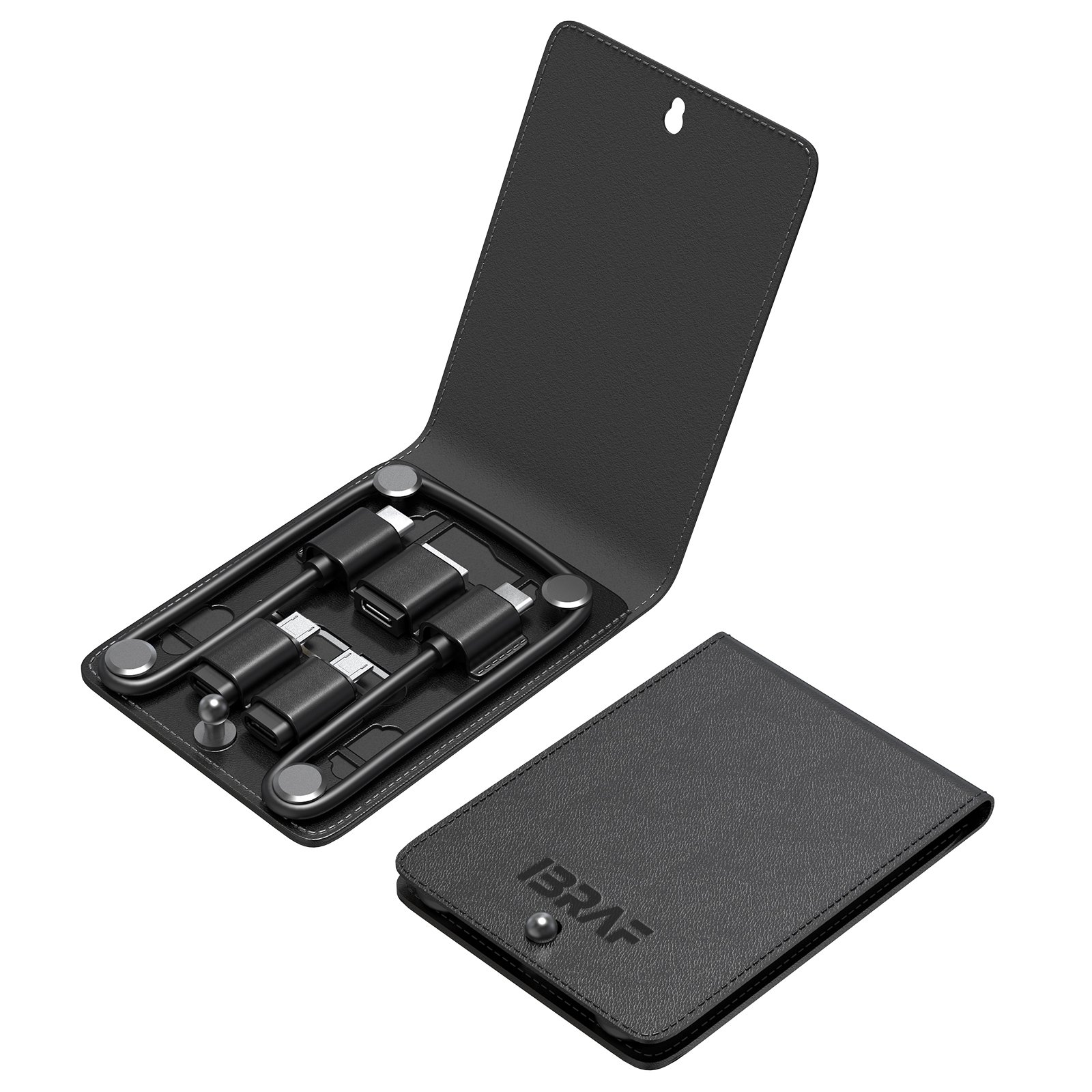 Promotional Gift Luxury Leather Multi-Type Charging Line Convertor USB Adapter Tool Kit Contains Sim Card Slot Tray Eject Pin