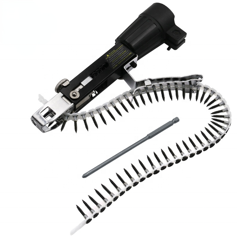 Automatic Chain Nail Gun Adapter Screw Gun for Electric Drill Woodworking Tool Cordless Power Drill Attachment