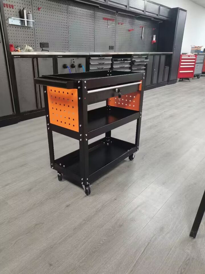 Car Repair Tool Trolley Auto Mechanic Workshop Equipments Tool Trolley Box Tools Cabinet with Black Orange Body