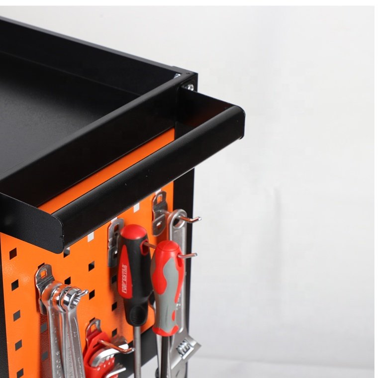 Car Repair Tool Trolley Auto Mechanic Workshop Equipments Tool Trolley Box Tools Cabinet with Black Orange Body
