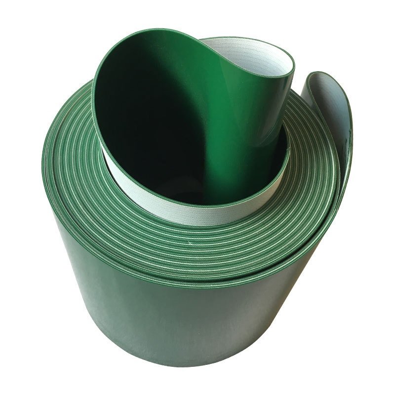 Flat Green PVC Conveyor Belt Used for Agricultural Feed Process Conveyor