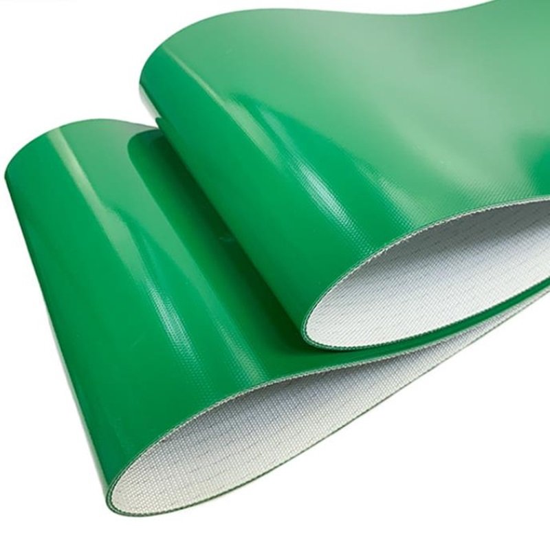 Flat Green PVC Conveyor Belt Used for Agricultural Feed Process Conveyor
