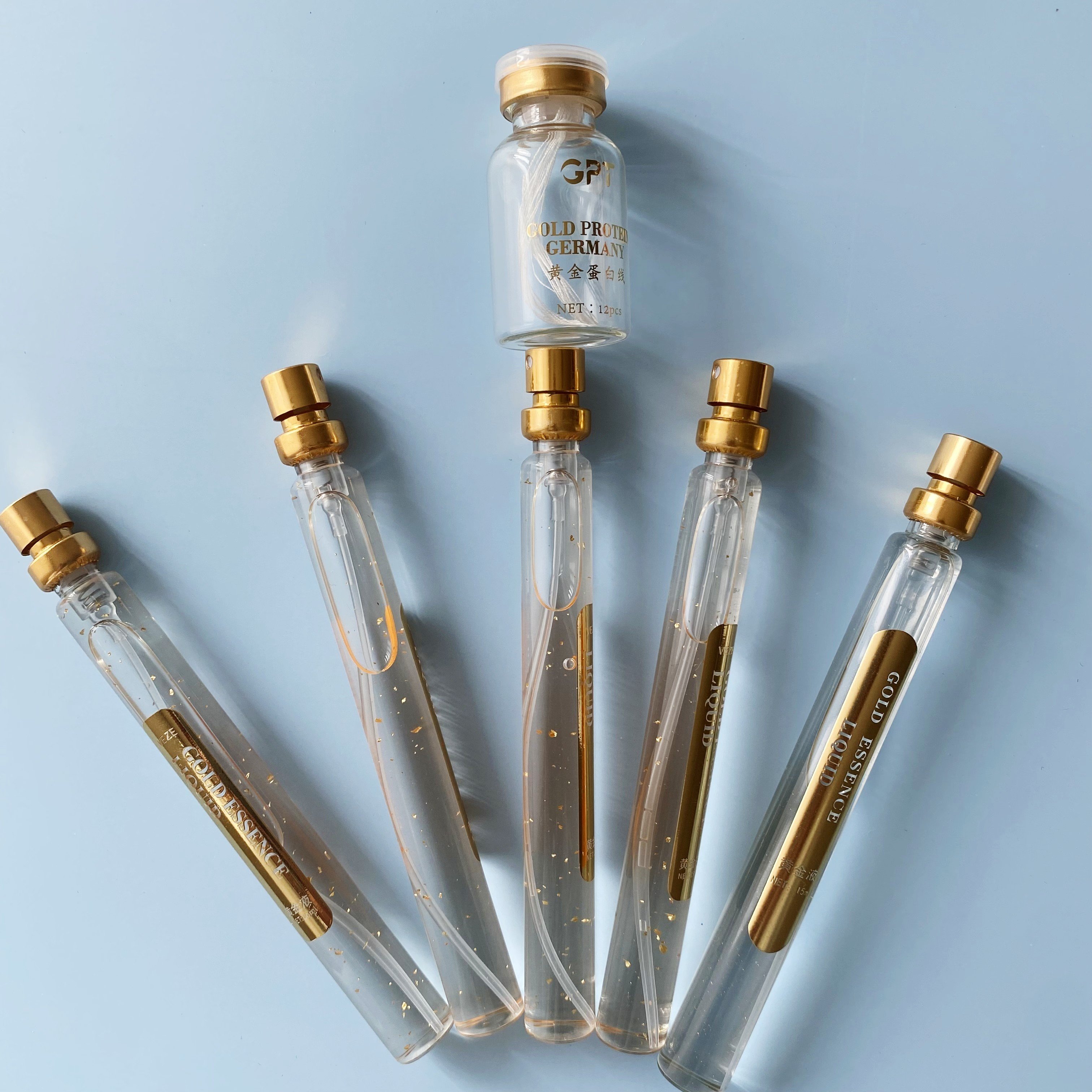 2024 a Gold Collagen Thread Carving Set Golden Protein Line Thread Lift Gold Protein Line Face Care Firming Lifting Serum