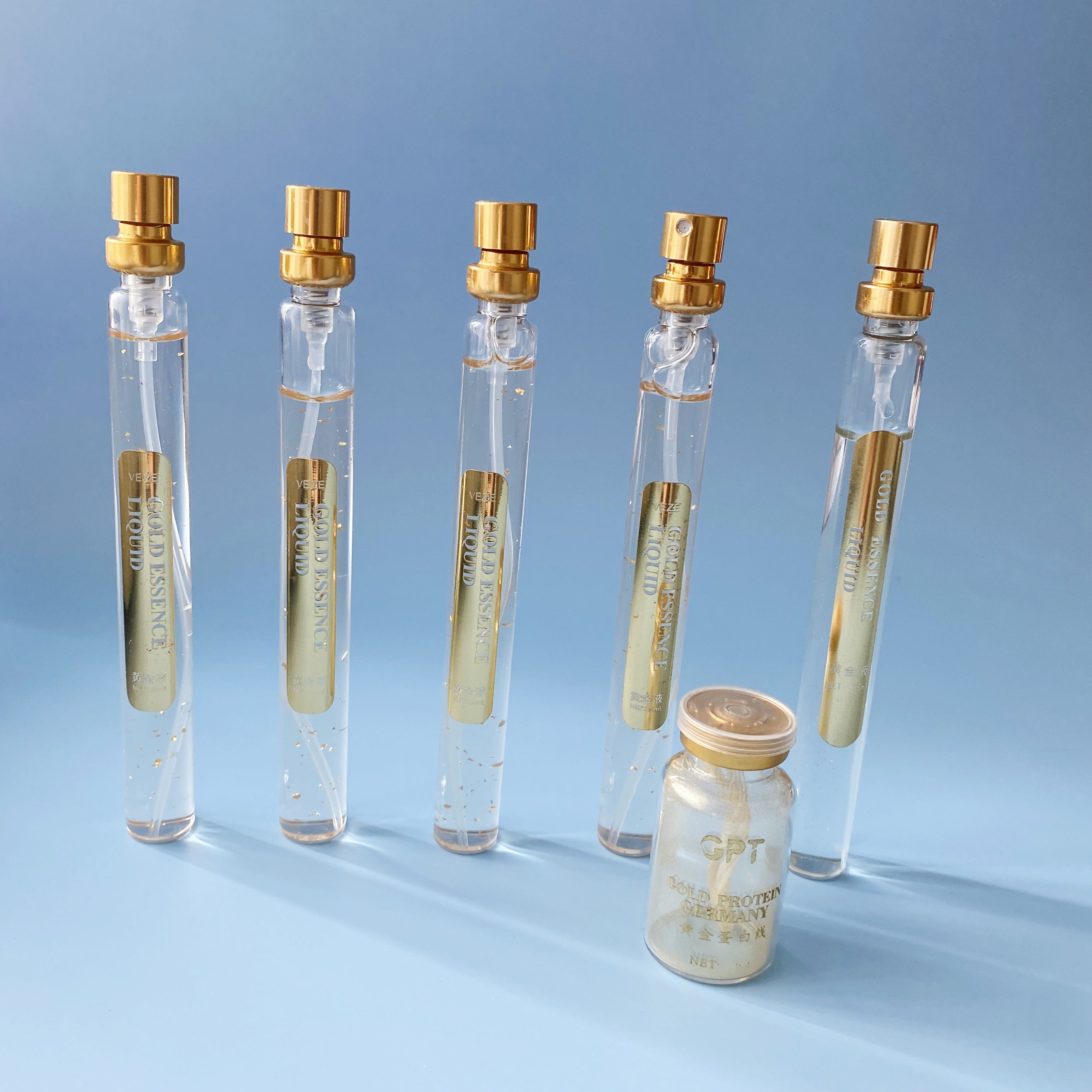 2024 a Gold Collagen Thread Carving Set Golden Protein Line Thread Lift Gold Protein Line Face Care Firming Lifting Serum