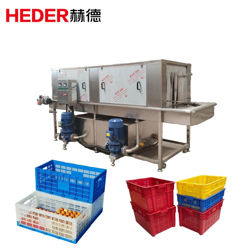 4m Tray Basket Box Washing Machine Price Cleaning Equipment Chicken Poultry Plastic Crate Washing Machine