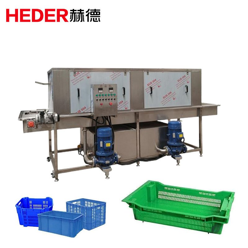 4m Tray Basket Box Washing Machine Price Cleaning Equipment Chicken Poultry Plastic Crate Washing Machine