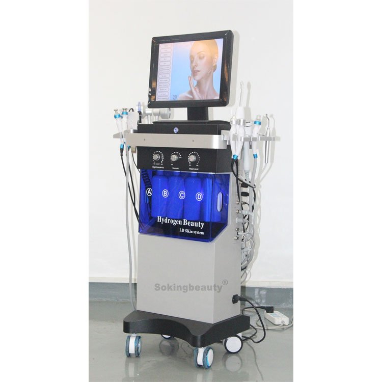 14 in 1 Spa Use Korea Skin Rejuvenation Pore Cleaner Aqua Facial Peeling Solution Hydro Dermabrasion Facial Beauty Machine