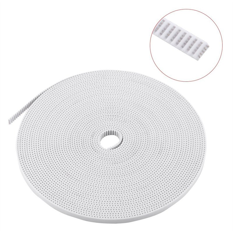 Anti-slip Reinforced GT2 Belt 10M White Open Timing Belt for 3D Printer 6mm Wide PU with Steel Kevlar Core