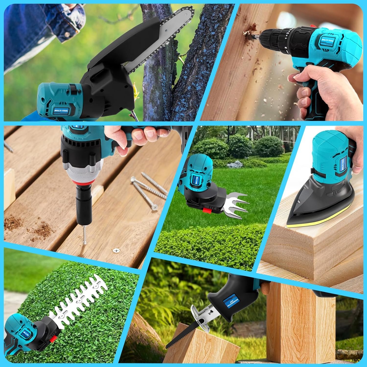 Cordless tools Multipurpose power tools 8 sizes of use head tool cabinet lithium battery