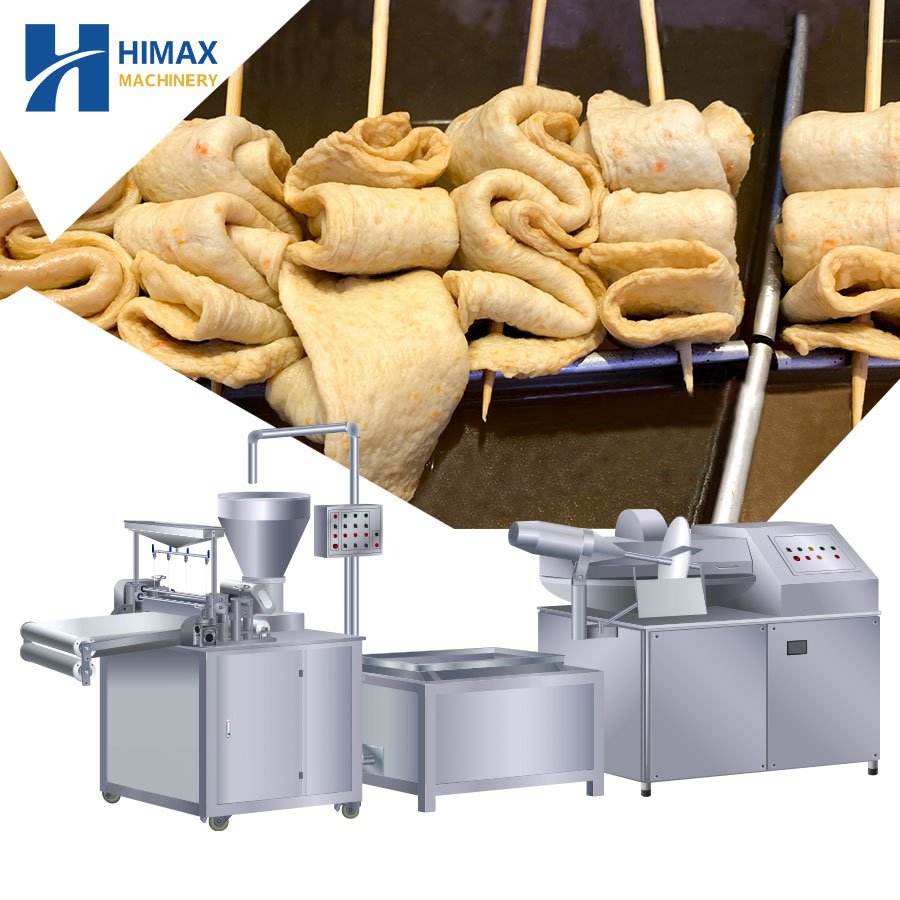 Stainless Steel 450kg/h Korean Fried Fish Cake Making Machinery Oden Fried Fish Cakes Production Line with Factory Price