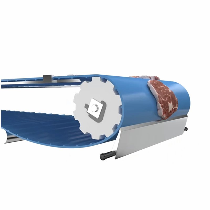 Factory Custom Sidewall Baffle Antibacterial Non-Mildew Meat Production Belts Food Safe Conveyor Belts for Meat & Poultry