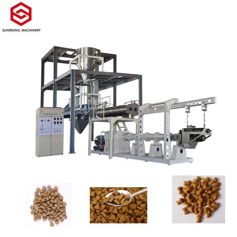 Automatic Double Screw Extruder High Fresh Meat Dry Dog Cat Pet Food Making Machine Production Line Equipment Dog Food Plant