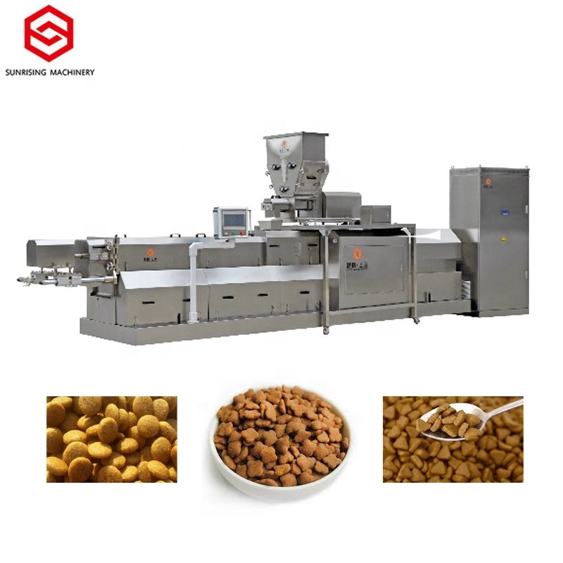 Automatic Double Screw Extruder High Fresh Meat Dry Dog Cat Pet Food Making Machine Production Line Equipment Dog Food Plant