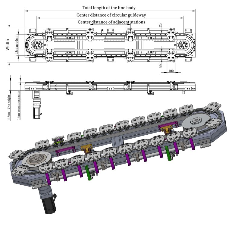 Automatic Circular Ring Circuits Precision Linear And Curved Motion Circulating Line Equipment Customization