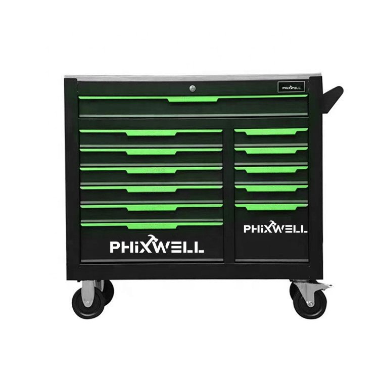 XT-009 Hot Selling 12 Drawers Large Capacity Workshop Trolley Garage Storage Tool Chest With 322PCS Tools Kit