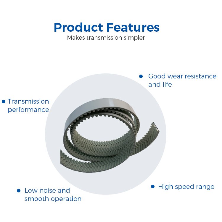 Drive Turntable Belts Polyurethane E10M Long Lifespan Synchronous Drive Herringbone Belt