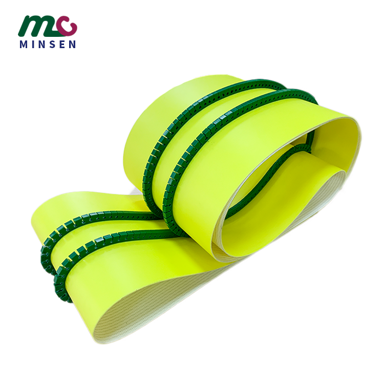 Large load capacity PVC conveyor belt with guide strip