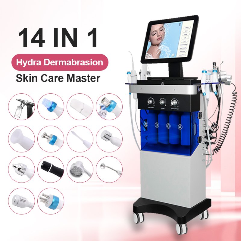 Dermabrasion Facial Skin Equipment Oxygen Bubble Multifunction 14 in 1 Hydro Spa Machine