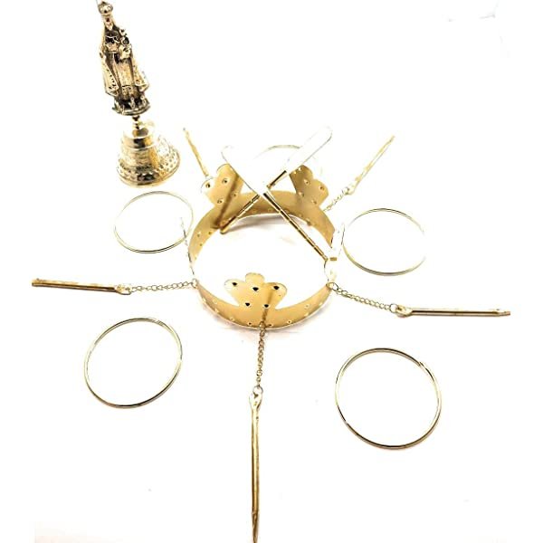 Oshun tool with Crown pure brass metal high quality durable oshun tools and crown for religious and home decor usage wholesale