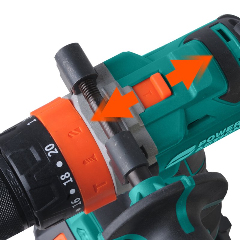 Power Action DC20V Portable Battery Brushless Motor Cordless Impact Drill With 20 Torque Adjustment