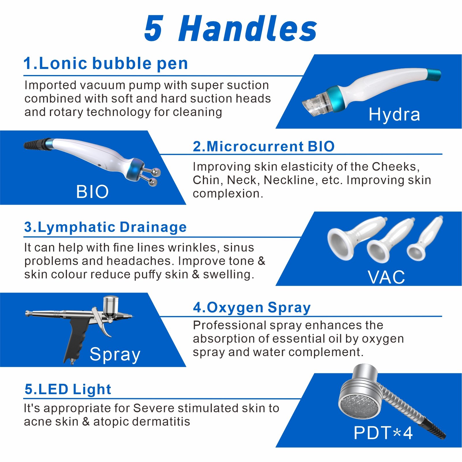 2025 Newlife Factory Facial Machine Spare Parts 5 in 1 Hydra Peeling Diamond Dermabrasion Instrument Accessories