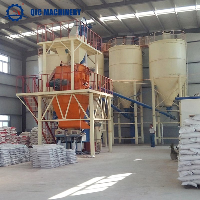 Tile Adhesive Production Line Dry Mortar Mixing Equipment Manufacturer Wall Putty Plant Mortar Production Line