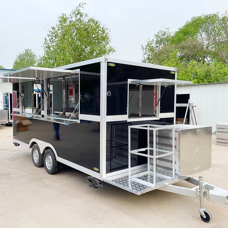 Mobile Commercial Food Trailer Taco BBQ Cookies Mobile Food Cart Hot Dog Cart Catering Coffee Truck Fully Equipped
