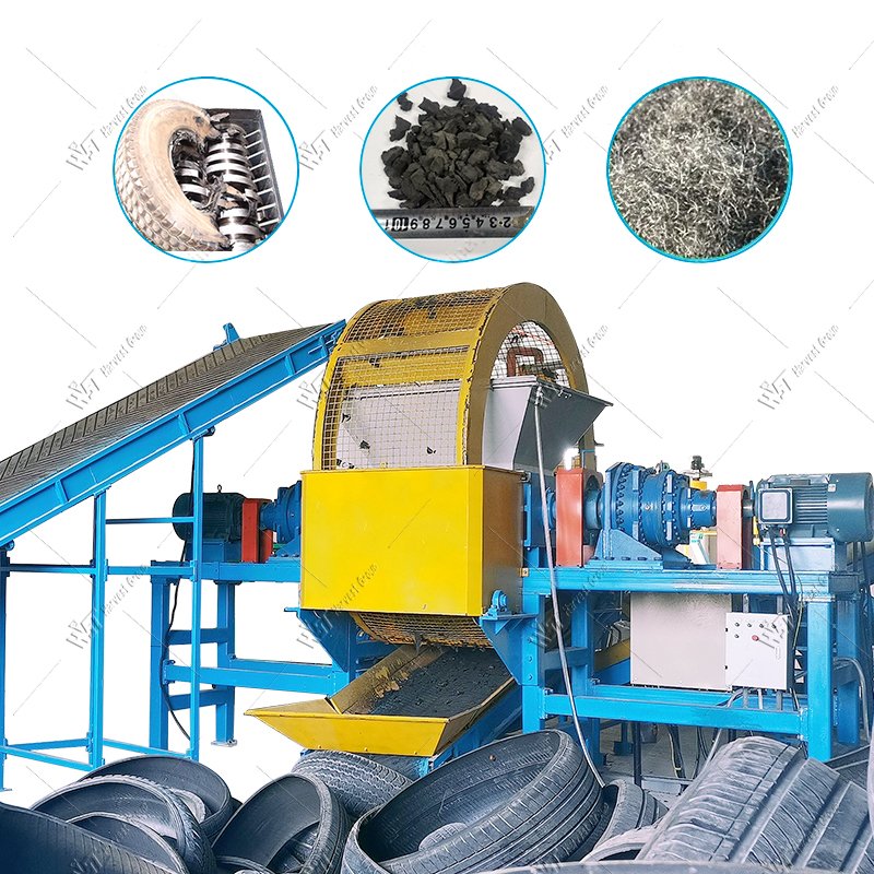 Used Industrial Tire Recycling Machine Core Gearbox with Motor Produces Rubber Powder for Construction Uses