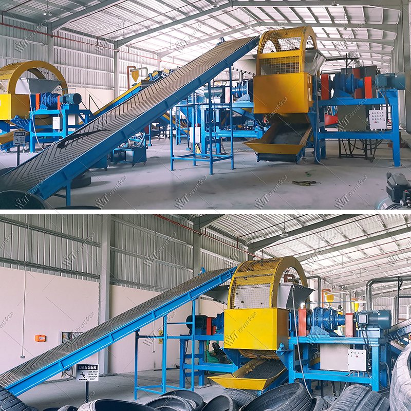 Used Industrial Tire Recycling Machine Core Gearbox with Motor Produces Rubber Powder for Construction Uses