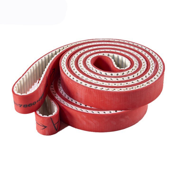 Customized Industrial PU Transmission Belt At20 Tooth Machine Timing Belt with Red Rubber